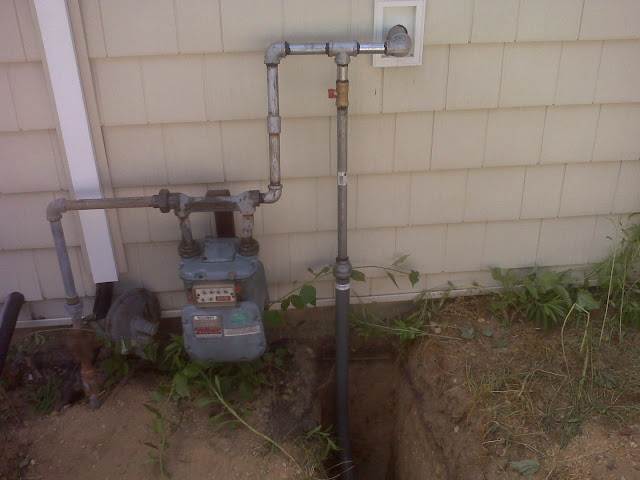 Underground Gas Line connection to Pool in St. James,  NY