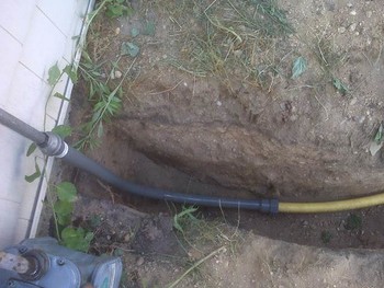 Underground Gas Line connection to Pool in St. James, NY