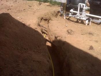 Underground Gas Line connection to Pool in St. James,  NY